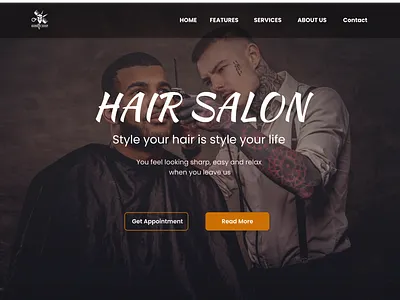 Hair Salon Home Page typography