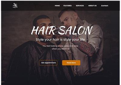 Hair Salon Home Page typography