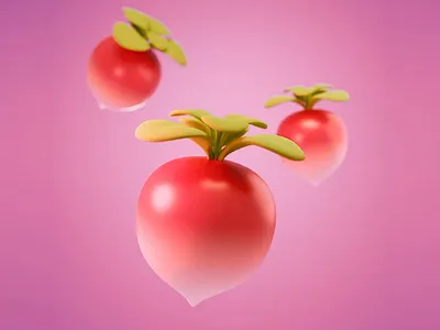 Pink 3D Animation Design 3d 3d animation 3d art 3d art work 3d composition 3d design 3d model 3d radishes 3d rendering animation bright pink color clean dynamic composition gradient gradient background pink 3d design radish radishes striking contrast vegetable