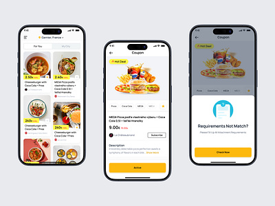 Food Coupons Mobile App UI best offers cashback digital coupons discount app food app food delivery food savings foodie grocery app meal deals mobile app mobile coupon restaurant restaurant deals restaurant discounts smart shopping tech ui design user experience ux design