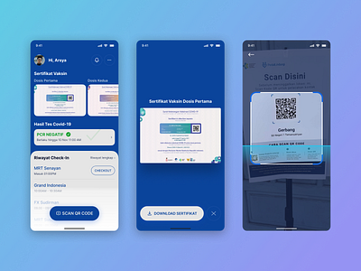 Redesign Software - Peduli Lindungi app design branding corona app covid app design graphic design icon motion graphics peduli lindungi redesign ui ui design ux vector