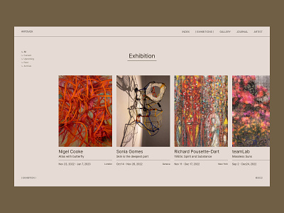 Artovox- Art gallery website design concept art art exhibition art gallery branding composition design graphic design illustration imagery layout layout explortion minimal modern photography presentation design typography ui ui design web design