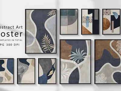 Abstract grey geometric wall art set. decoration design grunge hand painted hanging illustration paintings