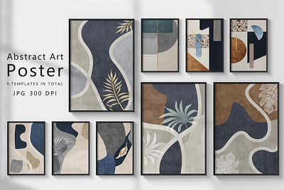 Abstract grey geometric wall art set. decoration design grunge hand painted hanging illustration paintings