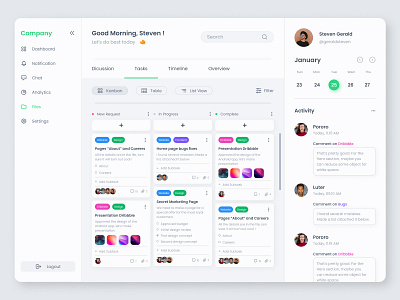 Task Management Dashboard analytics dashboard data desktop kanban management notion planner project management task task management dashboard tasks team ui web web design