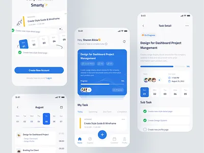 Task and Project Management Mobile App app clean design dashboard kanban management notion organize planner product designer productivity project management saas task management tasks team manager todo tracking ui ux work list