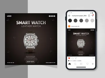 SMART Watch Social Media Post Design banner ad banner advertising branding design art dribbble best shot facebook facebook ad facebook banner graphic design instagram post instagram posts smart watch social media social media banner social media post social media post design