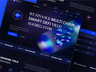 Defi Website Landing Page Redesign bitcoin blockchain clean crypto cryptocurrency dark dark mode defi landing page design eth figma landing page nft nft landing page redesign ui uiux wallet web design website