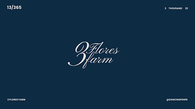 3 Flores Farm. blue bold brand identity branding creative design feminine flowers golden ratio graphic design handwritten logo logomaker logotype luxury pink script