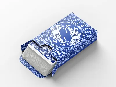 Tuck Box Water Tiger branding card game design handdrawn illustration playing card