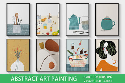 Abstract food art background decoration design food grunge hand painted illustration paintings printing