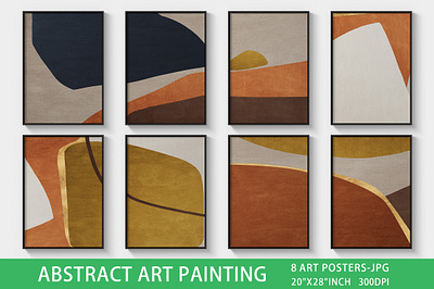 Abstract orange geometric art background card contemporary decoration design eometry grunge hand painted illustration logo paintings