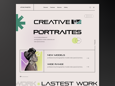 Photo Studio Landing Page album camera design footer gallery image interface photographer photostudio piture portfolio products service style ui ui design uiux web web ui website