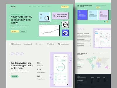 Finance Website Landing Page bank credit card design finance financial fintech investment landingpage mobile app modern ui payment saas ui uidesign uiux web web app website websitedesign