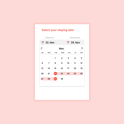 Date Picker challenge dailyui design