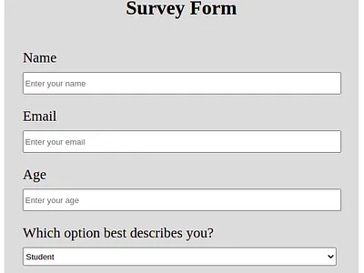 Survey Form in HTML beginners designing form how html learn new survey form web web development
