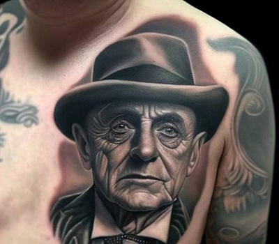 Old gentleman design illustration tattoo