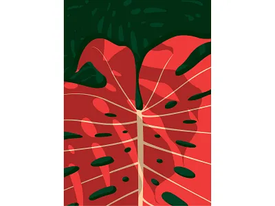 Monstera V1 botanical art design graphic design illustration interior design minimal art minimalism monstera plant art tropical art vector wall art wall decoration wall print