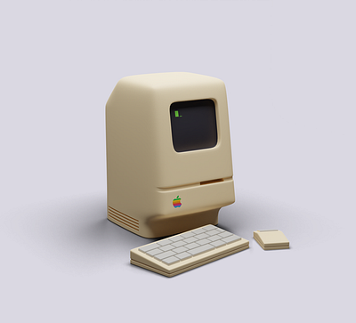 Apple Mackintosh 3d apple applemac blender blender3d colour computer mac render retro vintage