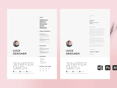 Resume ai biodata clean corporate curriculum cv cv design graphic design identity minimal modern msword photoshop portoflio print resume resume template simple ui ux
