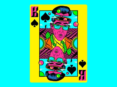 The King of Confusion colorful colorful art design illustration playing card popart psychedelic retro surrealism trippy vector vintage