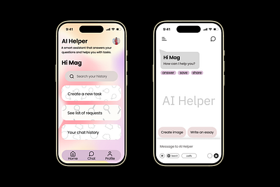 AI Helper app design app design graphic design ui ux vector