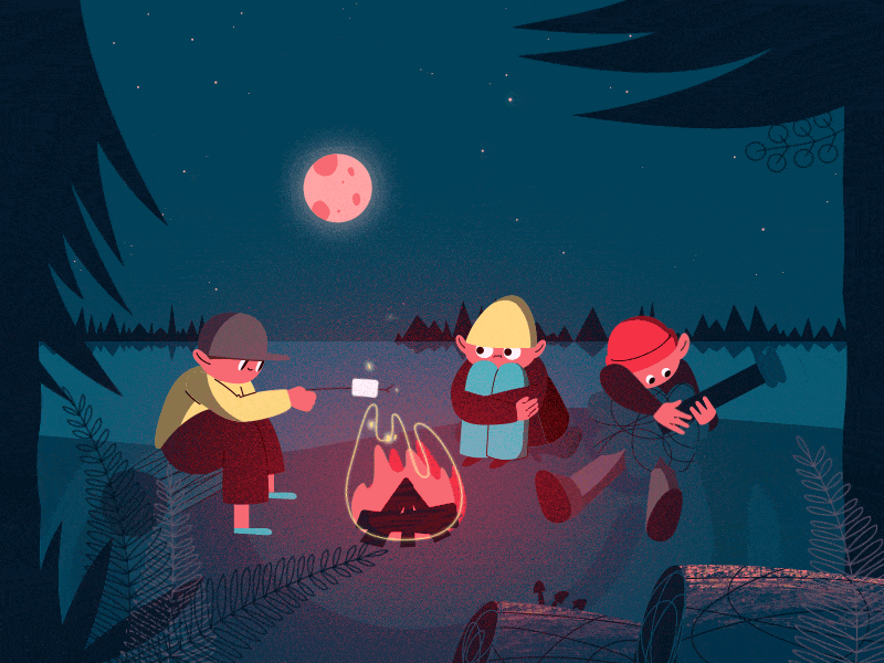 Camping after affects animation design graphics illustration mgcollective motion motion design motiondesignschool motiongraphics motionlovers vector