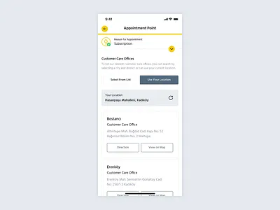 Online Appointment accordion animation app appointment design electricity energy ios light blue mobile online steps subscription ui ux yellow