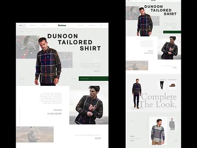 Barbour Product Page concept design digital ecommerce luxury minimal redesign responsive retail ui ux website