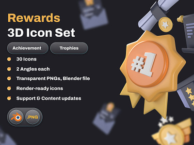 Rewards 3D Icon Set