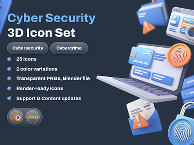 Cyber Security 3D Icon Set