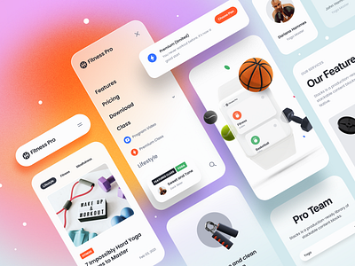 Fitness Pro 📱Mobile light mode 3d 3d illustration clean fitness illustration minimal mobile mobile app mobile nav navigation responsive showcase ui ui component ui design ui kit user interface ux uxdesign workout