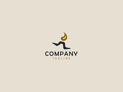 Running Candle Logo Design Template