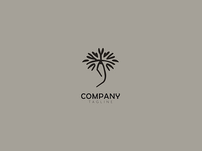 Minimal Plant Logo Design Template