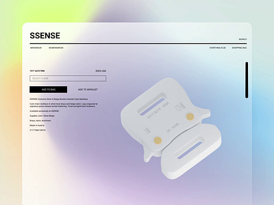 SSENSE - Product Page 3d alyx animated gif app branding design logo loop minimal product sales ssense store ui ux web web shop website