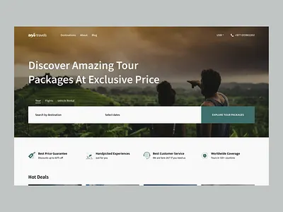 Travel Agency – Arya Travels booking design minimal motion design tour tourism travel travel agency travel website ui design ux visualyser web design yogesh