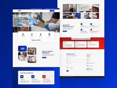 Express London Plumbing - London Plumbing Company blue company profile landing page london plumbing red ui uiux uiux design ux web web design website website design