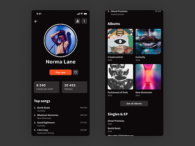 Daily #6 - Profile page daily ui 006 dailyui music music player profile profile page