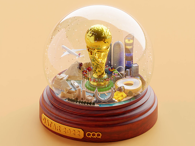 Qatar World cup 3d animation blender globe motion graphics nft snow world world cup