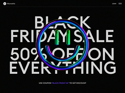Black Friday Sale 3d 3d animation 3d sale 3d smile black friday header holographic iridescent sale ui
