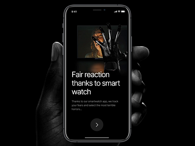 Onboarding for 👻 Horror movie rating app app application black branding dark design figma flat grey greyscale learning app minimal motion onboarding ui ux