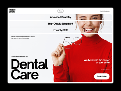 Dental Clinic Landing Page care clinic dental dentist design doctor healthcare homepage landing medical medicine page services teeth tooth ui ux website
