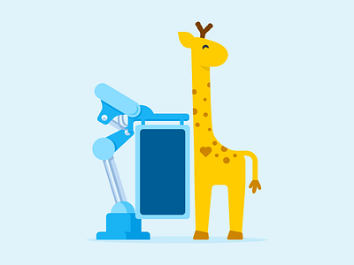 Keeping Yugi in tip-top shape animation branding giraffe graphic design illustration mascot motion graphics ui design vector web