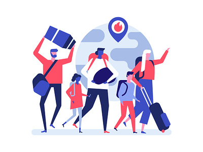 Migration flat illustrations character design flat design illustration migration refugee relocation social style vector world