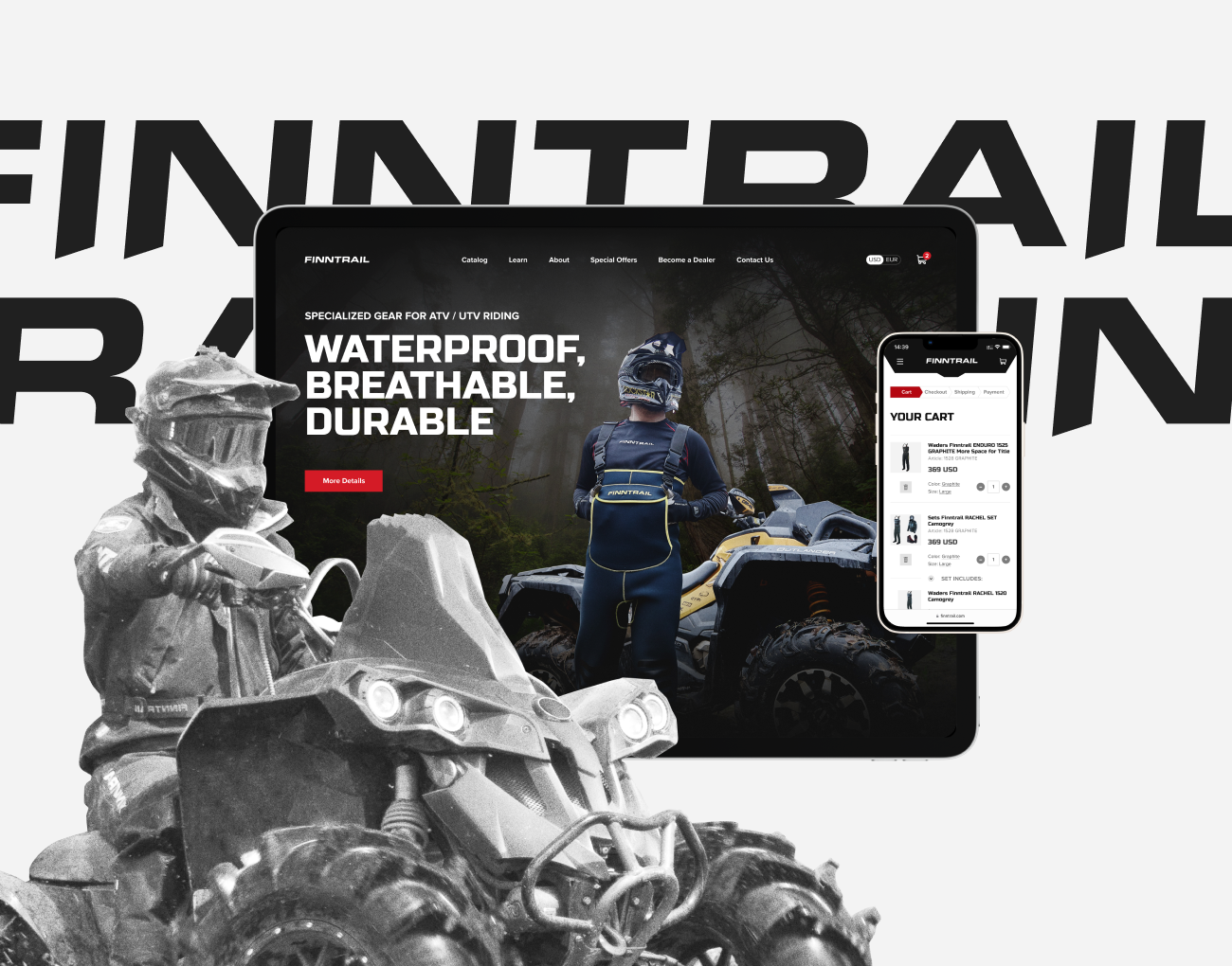 Corporate Online Store | Finntrail atv case study e commerce extreme sport finntrail utv ux