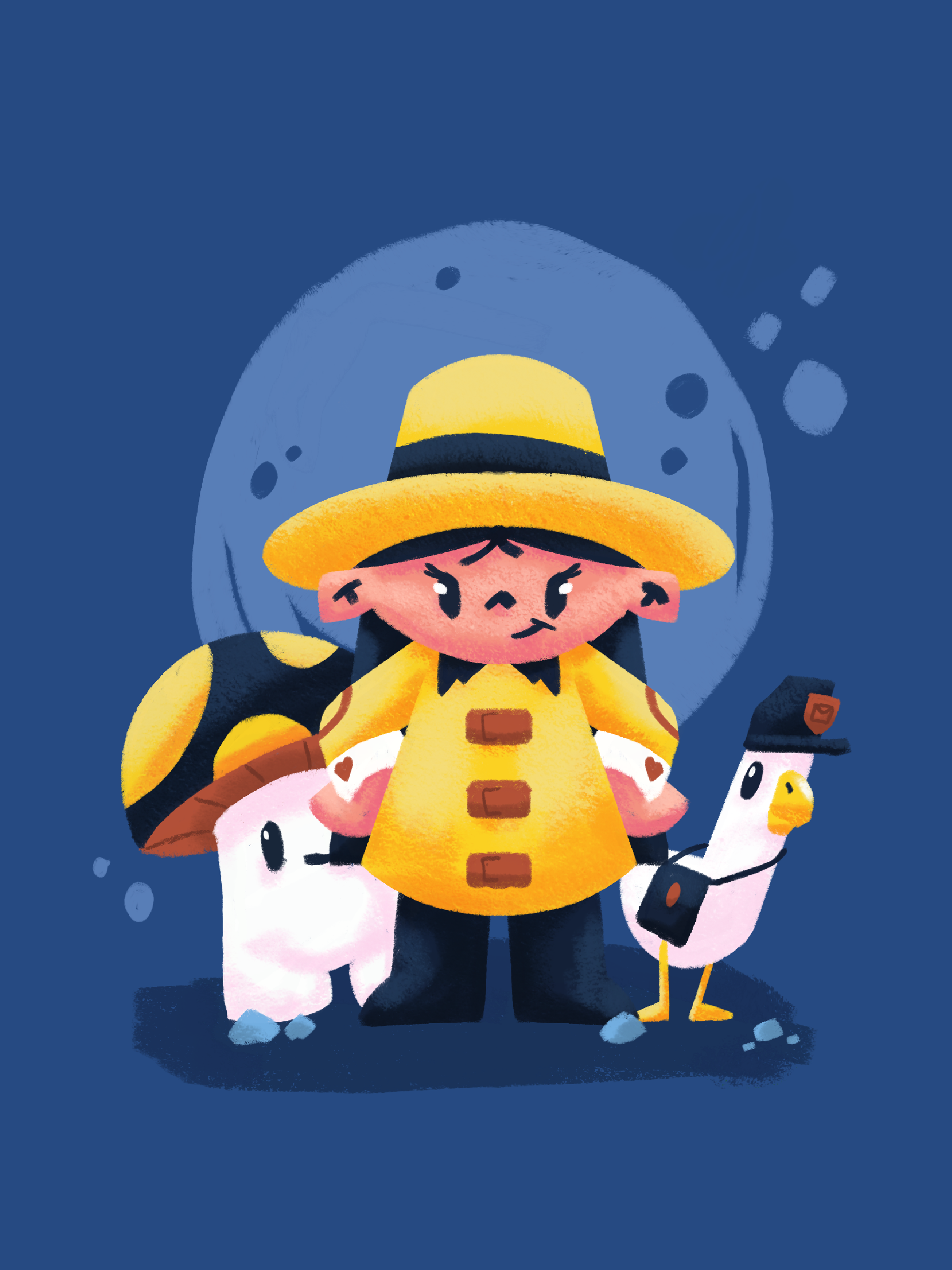 Future Adventurers adventure children illustration duck explore fun girl graphic design happy illustration moon mushroom simple