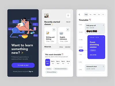 Learning platform - app concept design fireart fireart studio illustration ui ux