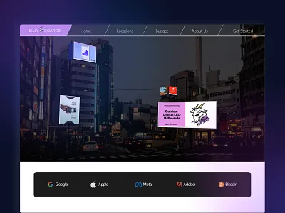 Meta Verse Billboard Startup Designs billboard design graphic design illustration metaverse startup ui uidesign website