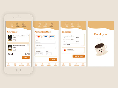 Checkout || DailyUI 002 checkout coffee shop daily 100 challenge dailyui figma mobile design ui design