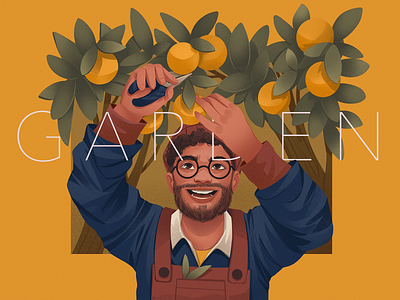 Gardening Shop Hero Illustration branding character design design studio digital art digital illustration digital painting fruit garden gardener gardening gardening shop graphic design illustration illustration art illustrations illustrator jobs people website illustrations